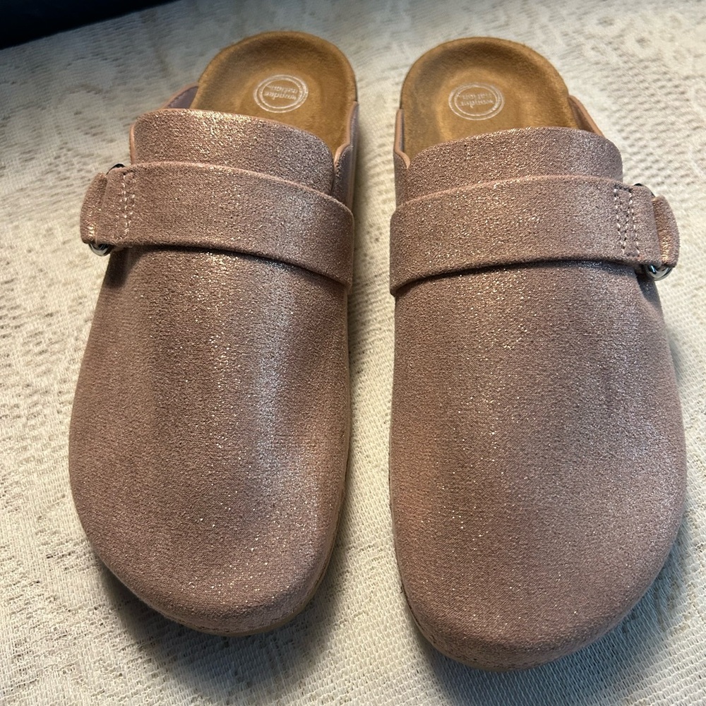 5 for $25 - Wonder Nation Blush Suede Slip-On Mules